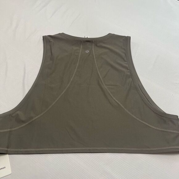 NWT Lululemon Muscle Love Crop Tank Tough Dark Olive Green Size 14 New - Picture 5 of 7